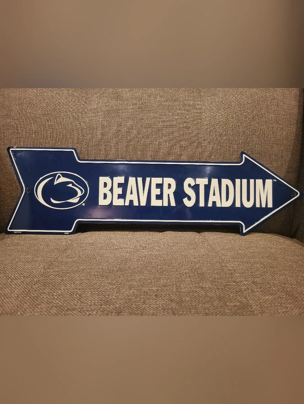 Beaver Stadium Metal Sign - Navy and White